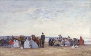 Beach Scene near Trouville, c.1863-66 by Eugene Louis Boudin